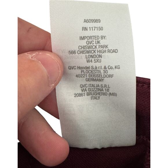 Belle by Kim Gravel Petite TripleLuxe Twill Gaucho Bordeaux 6 Petite NWOT Pocket - Picture 8 of 11